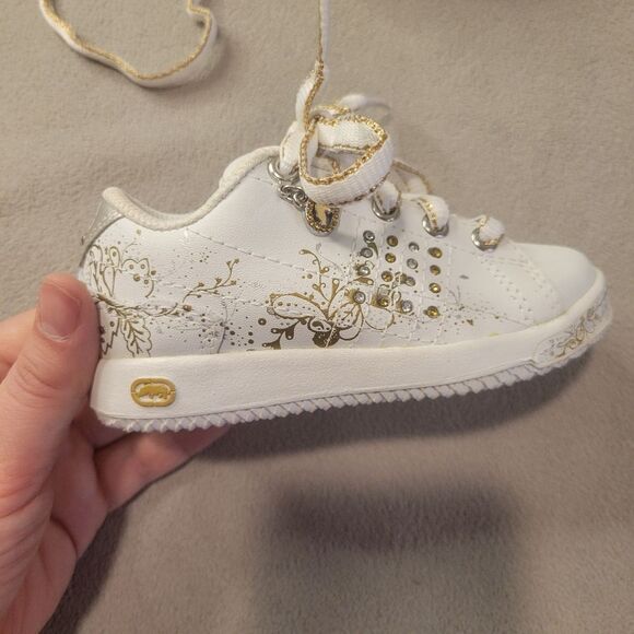 White Gold Red by Marc Ecko Shoes Sneackers Toddler Size 7 - Picture 2 of 7